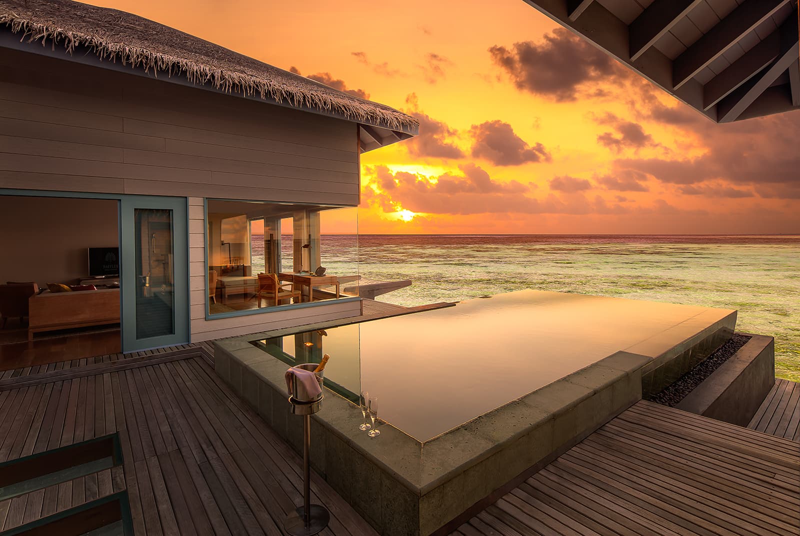 Sunset Overwater Villa with Private Pool